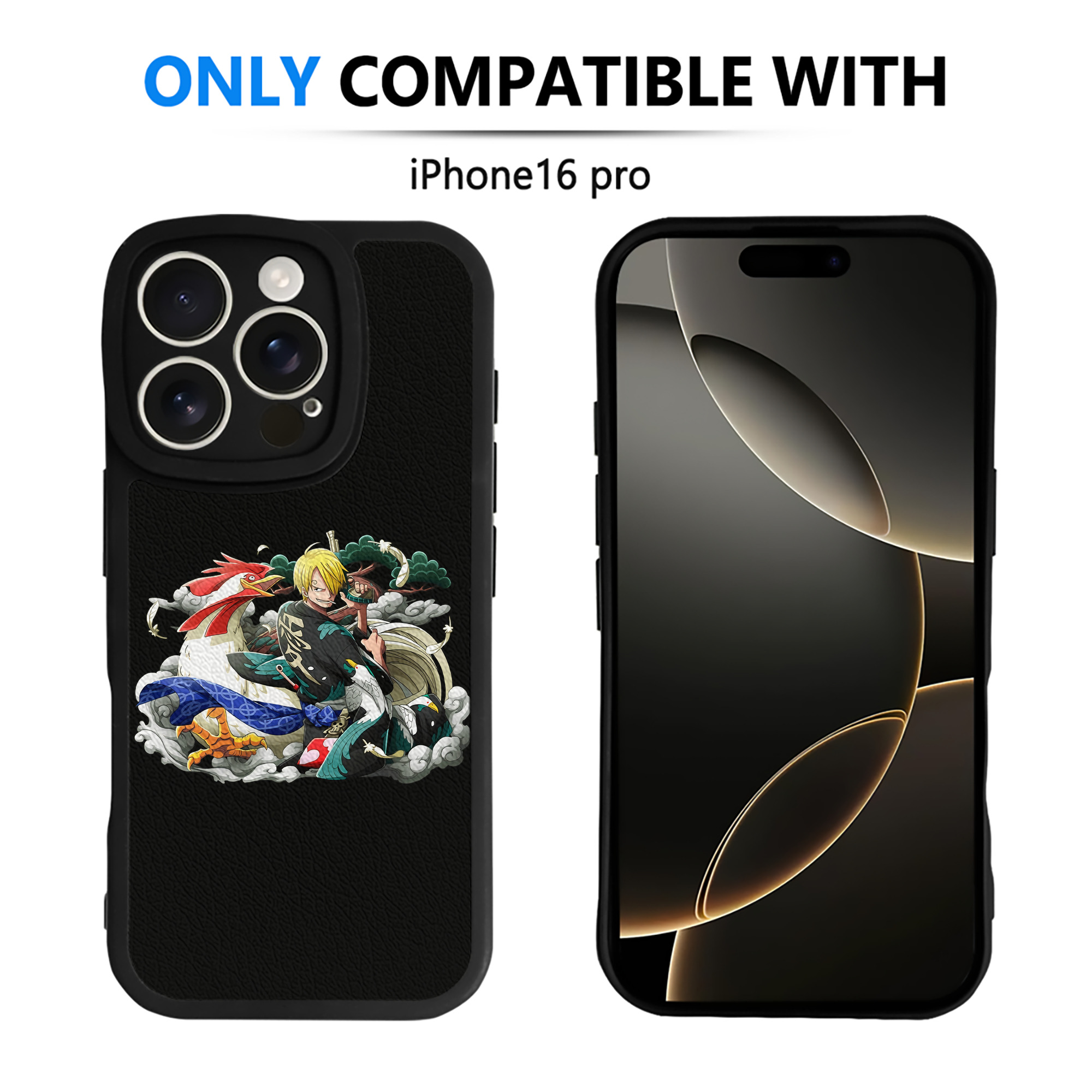 （画像用） ワンピース サンジ ONE PIECE Sanji 【iPhone 16シリーズ対応】シリコンスマホケース（レザー調） 材質：シリコン